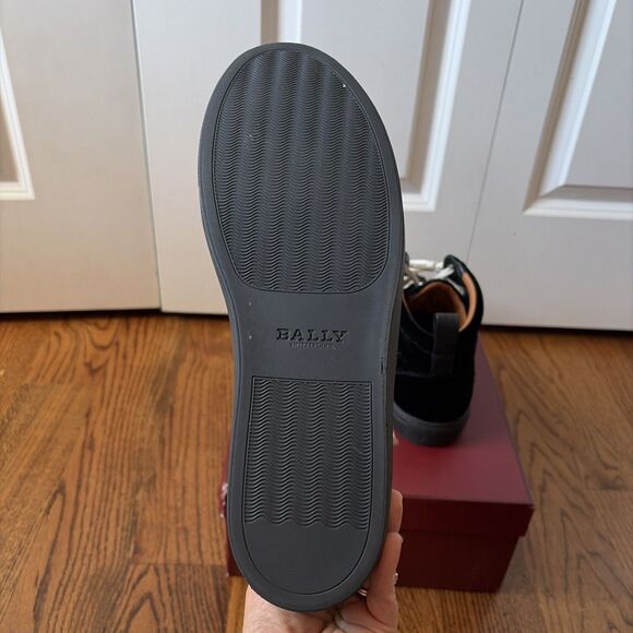 Bally Hedern Men’s Black Mix Silk Fabric High-Top Sneaker Size 12D - Picture 5 of 7